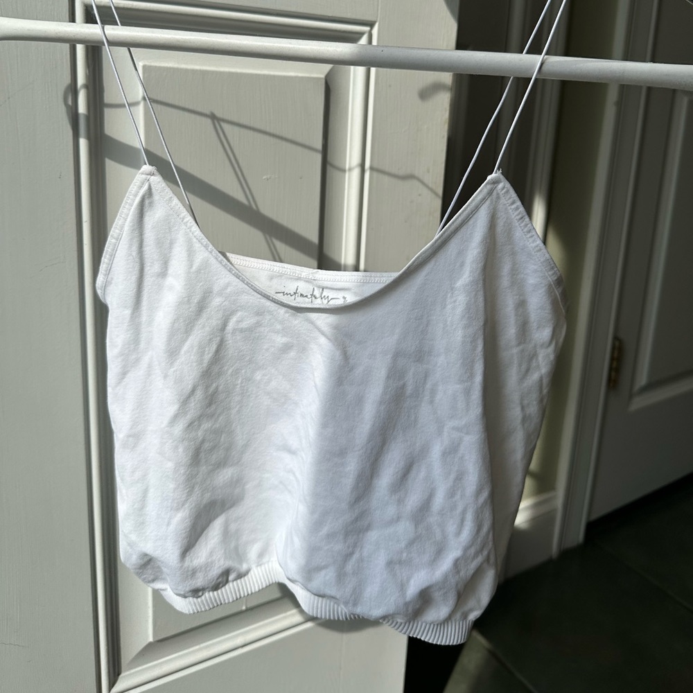 M/L Spaghetti Strap White Tank Top - Free People